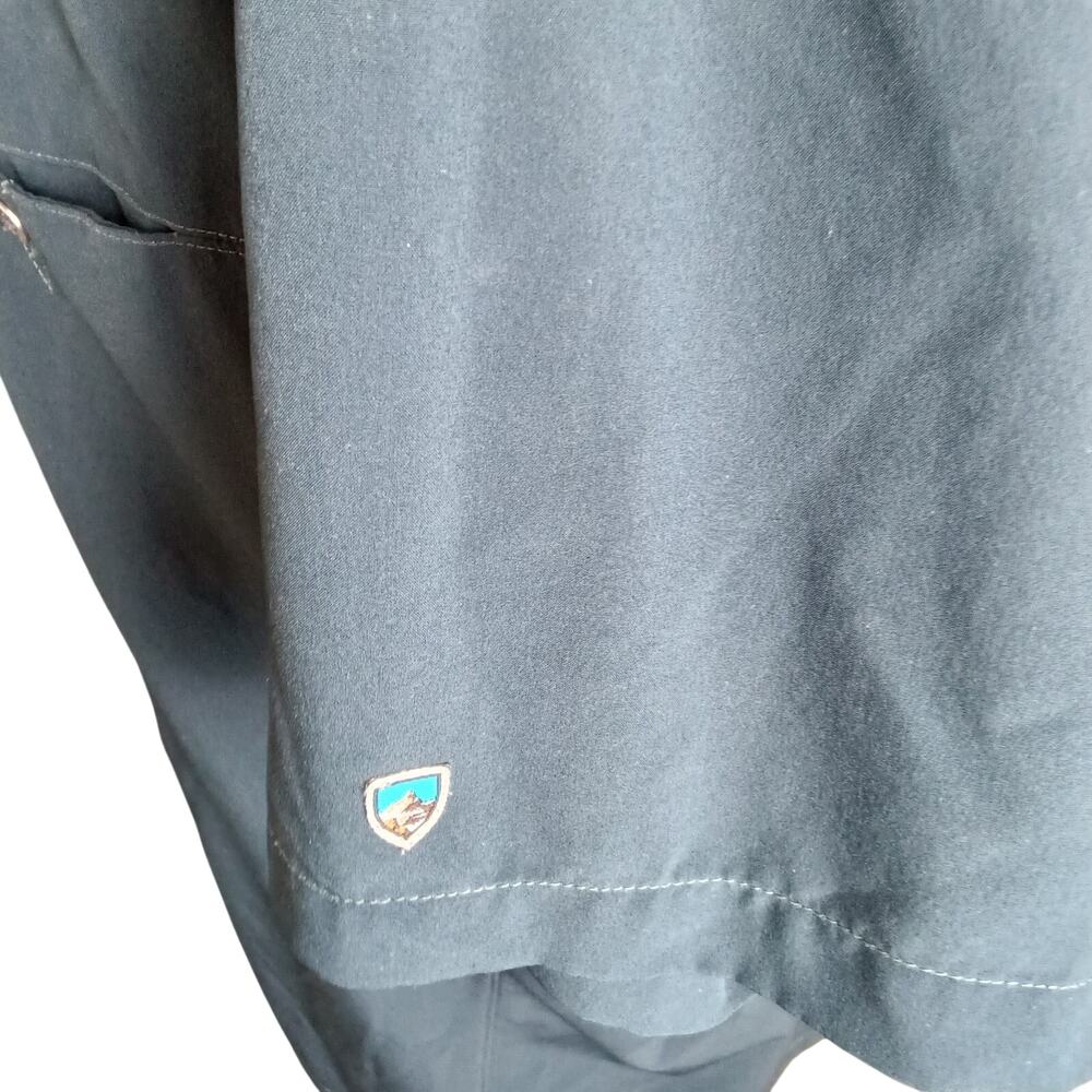 KUHL Tufflex Short Sleeve Button Shirt Gray Mens XL Blue Wicking Outdoor - Picture 5 of 9